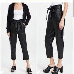 Commando Faux Leather Paperbag Pants Black